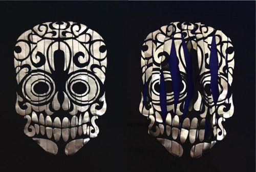 スカルのゴールド箔プリントをトリックカット｜ギャラリー｜かまだプリント